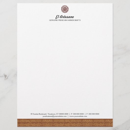 Mexicaans Roos Letterhead Gepersonaliseerd Briefhoofd (Voorkant)