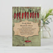 Mexicaans Rustic Peppers Wedding Uitnodiging (Staand voorkant)