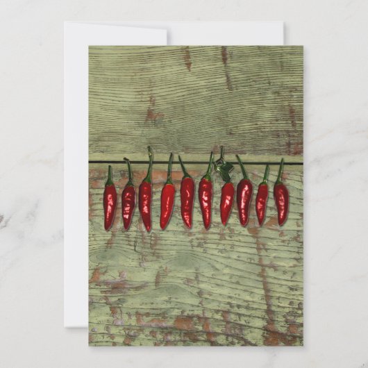 Mexicaans  Rustic Peppers Wedding Uitnodiging (Achterkant)