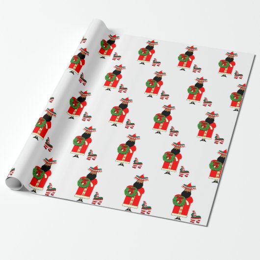 Mexicaans Santa Cadeaupapier (Uitgerold)