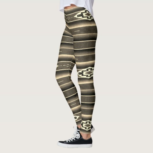 Mexicaans Sarape Pattern in Sepia Leggings (Links)