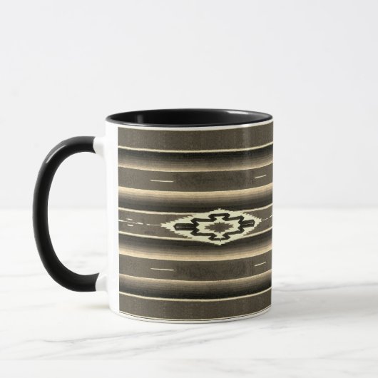 Mexicaans Sarape Pattern in Sepia Mok (Links)