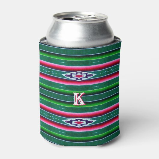Mexicaans Sarape Pattern met monogram Blikjeskoeler (Blikje Voorkant)