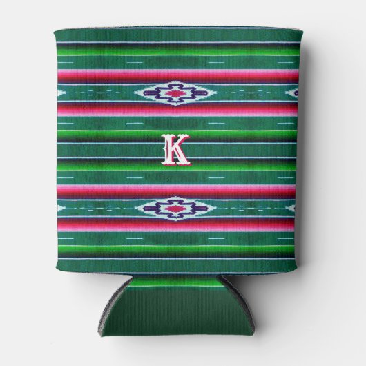 Mexicaans Sarape Pattern met monogram Blikjeskoeler (Voorkant)