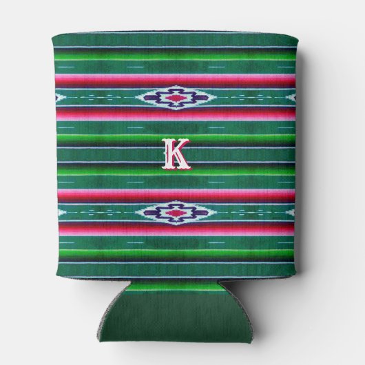 Mexicaans Sarape Pattern met monogram Blikjeskoeler (Achterkant)