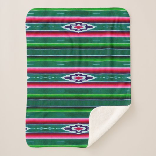 Mexicaans Sarape Pattern Sherpa Deken (Voorkant)