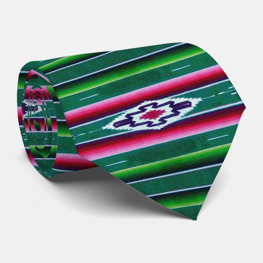 Mexicaans Sarape Pattern Stropdas (Opgerold)
