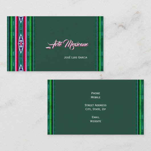 Mexicaans Sarape Pattern Visitekaartje (Voorkant / Achterkant)