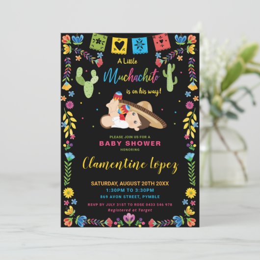 Mexicaans Schattig Kleine Muchachito Jongen Baby s Kaart (Staand voorkant)