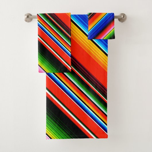 Mexicaans Serape Fiesta Zuidwesters ontwerp Bad Handdoek (Insitu)