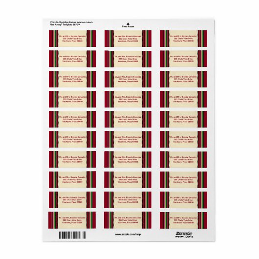 Mexicaans serape retouradres etiket (Full Sheet)