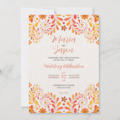 Mexicaans Sinaasappel Rood Geel Vlinder Bloemen Hu Kaart (Voorkant)