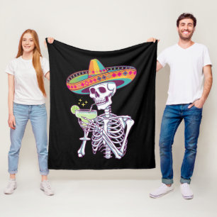 Mexicaans Skelet Cinco De Mayo Margarita Feest Fleece Deken