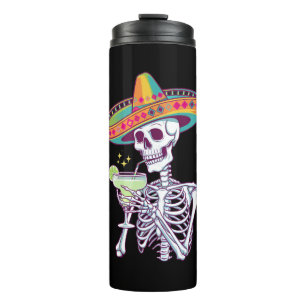 Mexicaans Skelet Cinco De Mayo Margarita Feest Thermosbeker