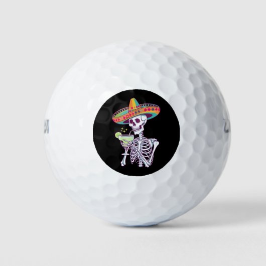 Mexicaans skelet Cinco de Mayo Margarita Fiesta Golfballen (Voorkant)