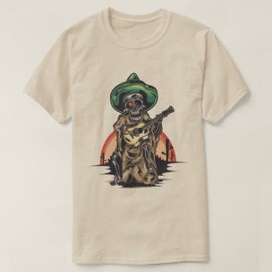 Mexicaans skelet met gitaar t-shirt