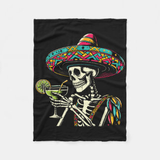 Mexicaans skelet Sombrero Cinco De Mayo Mexicaanse Fleece Deken