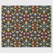 Mexicaans skelet ter ere van de dag van de dood cadeaupapier (Vlak)