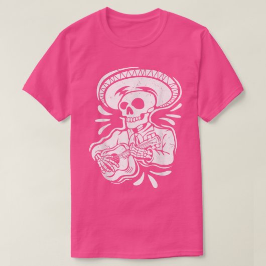 Mexicaans Skeleton Guitarist T-Shirt (Design voorkant)