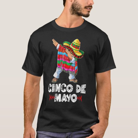 Mexicaans Sombrero Cinco Dabbing Dab de Poncho May T-shirt (Voorkant)