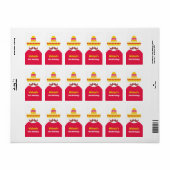 Mexicaans Sombrero Mustache Birthday Fiesta Label (Full Sheet)