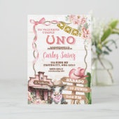 Mexicaans Spaans meisje Uno Uitnodiging (Staand voorkant)