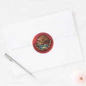 Mexicaans Staal 2 (rood) Ronde Sticker (Envelop)