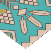 Mexicaans stijlpatroon - blauwgroen, goud en oorti tafelkleed (Gekanteld)