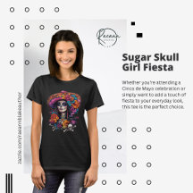 Mexicaans Suiker Schedel Meisje Fiesta T-Shirt
