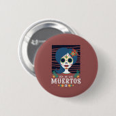Mexicaans Suiker Schedel Meisje Ronde Button 5,7 Cm (Voorkant /achterkant)