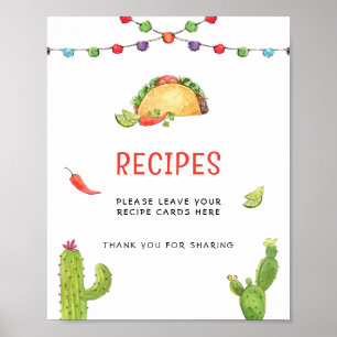 Mexicaans Taco Recept Kaart tafelbord  Poster
