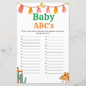 Mexicaans Taco script Baby Abc's baby shower spel (Voorkant)