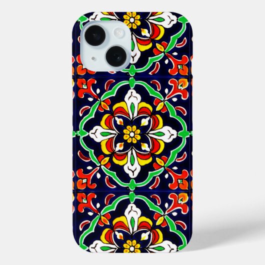 Mexicaans Talavera Terracotta Tegeldesign Nr. 2 Case-Mate iPhone Case (Achterkant)