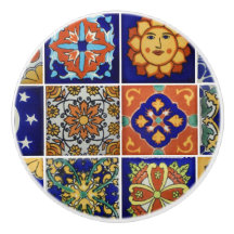 Mexicaans Talavera Tile Afbeelding op ronde drager