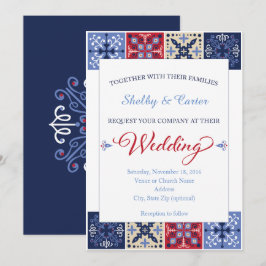 Mexicaans Talavera Tile Wedding Uitnodiging