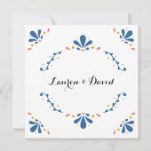 Mexicaans Talavera Wedding Announement Kaart (Achterkant)
