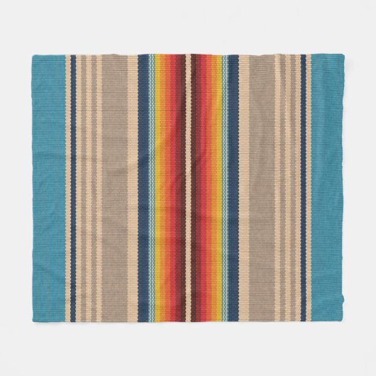 Mexicaans tapijt: kleurrijke strepen naadloos. fleece deken (Voorkant (Horizontaal))