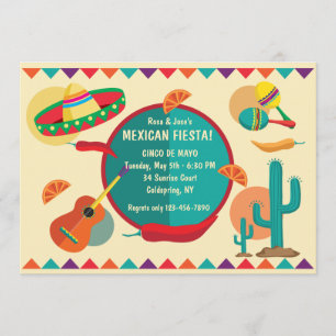 Mexicaans thema Cinco de Mayo Party Uitnodiging