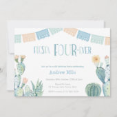 Mexicaans thema Fiesta FOURever Boy 4th Birthday Kaart (Voorkant)