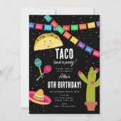 Mexicaans Thema Fiesta - Taco Over een Feest Verja Kaart (Voorkant)