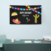 Mexicaans Thema Fiesta - Taco Over een Feest Verja Spandoek (Beurs)