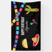 Mexicaans Thema Fiesta - Taco Over een Feest Verja Spandoek (Verticaal)