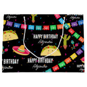 Mexicaans thema Fiesta - Taco over een verjaardags Groot Cadeauzakje (Voorkant)