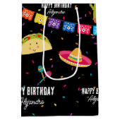 Mexicaans thema Fiesta - Taco over een verjaardags Medium Cadeauzakje (Achterkant)