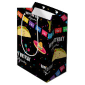 Mexicaans thema Fiesta - Taco over een verjaardags Medium Cadeauzakje (Achterkant Gekanteld)