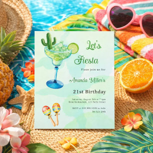 Mexicaans themaverjaardagsfeest groene uitnodiging