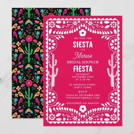 Mexicaans Traditioneel Bloemengebruik Bruidsfeest Kaart (Voorkant / Achterkant)