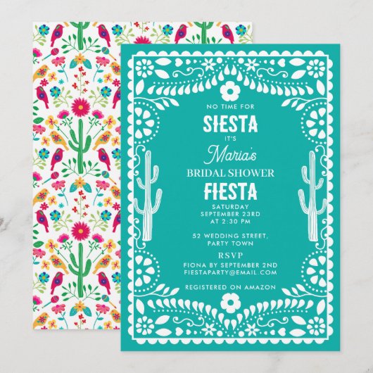 Mexicaans Traditioneel Bloemengebruik Bruidsfeest Kaart (Voorkant / Achterkant)