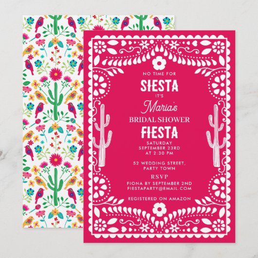 Mexicaans Traditioneel Bloemengebruik Bruidsfeest Kaart (Voorkant / Achterkant)