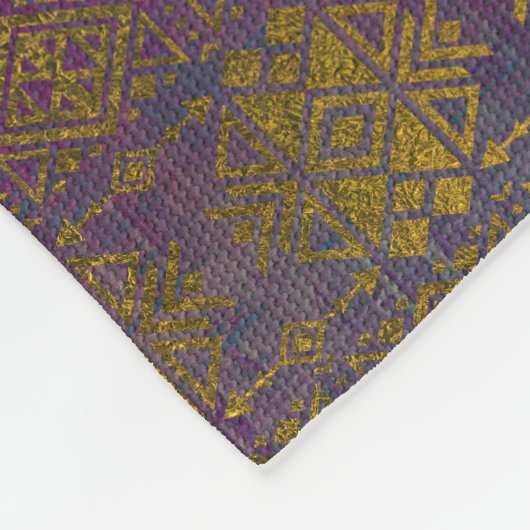 Mexicaans/tribaal stijlpatroon - Goud op  Fleece Deken (Hoek)